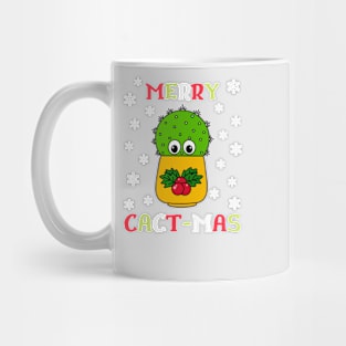 Merry Cact Mas - Cute Cactus In Christmas Holly Pot Mug